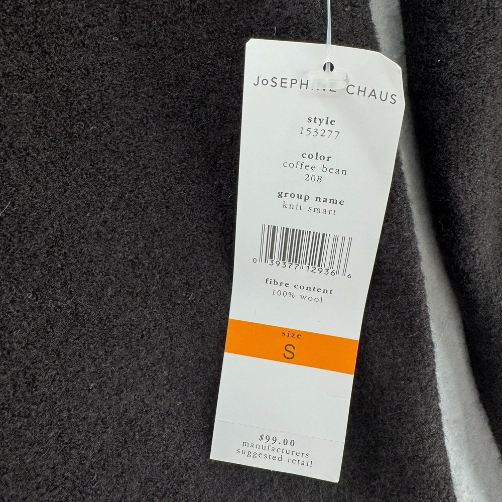 Josephine Chaus Sweater Jacket‎ Womens Small Wool Knit Smart Floral Trim NWT - Picture 3 of 8
